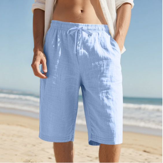 Herren Strandshorts Kordelzug Freizeit Shorts Beige