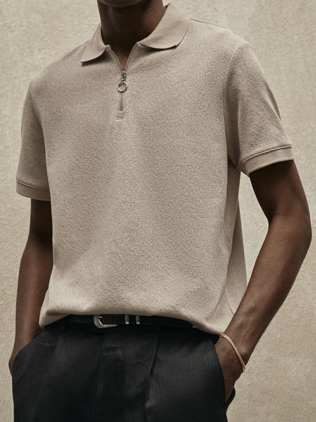 Moderne Herren Polo mit Reißverschluss