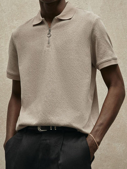 Moderne Herren Polo mit Reißverschluss