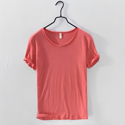 Herren Sommer T-Shirt Klassisch Baumwolle Weiß