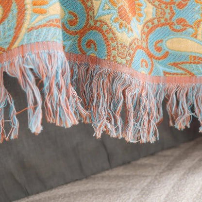 Umkehrbare Baumwolldecke Paisley Boho Stil