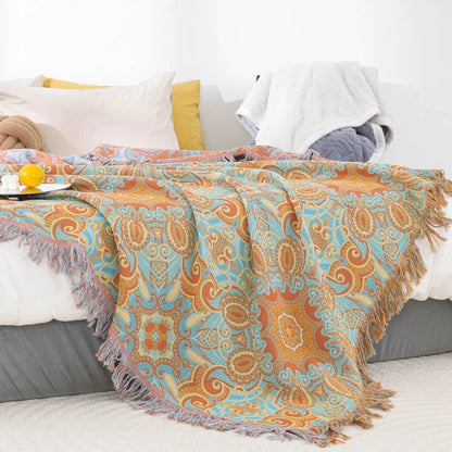 Umkehrbare Baumwolldecke Paisley Boho Stil
