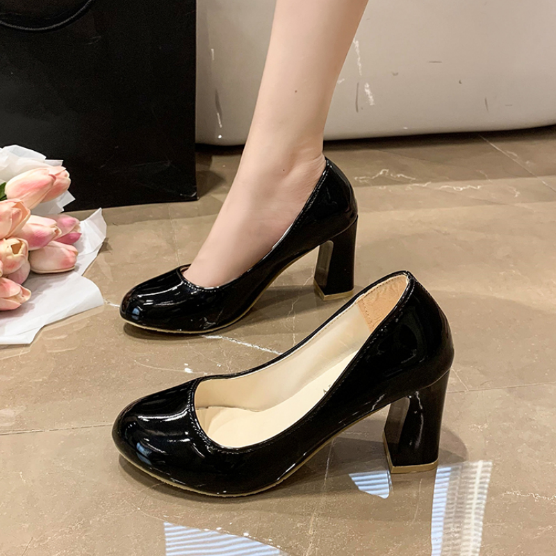 Norvielle Damen Büroschuhe Runde Zehe Slip-On