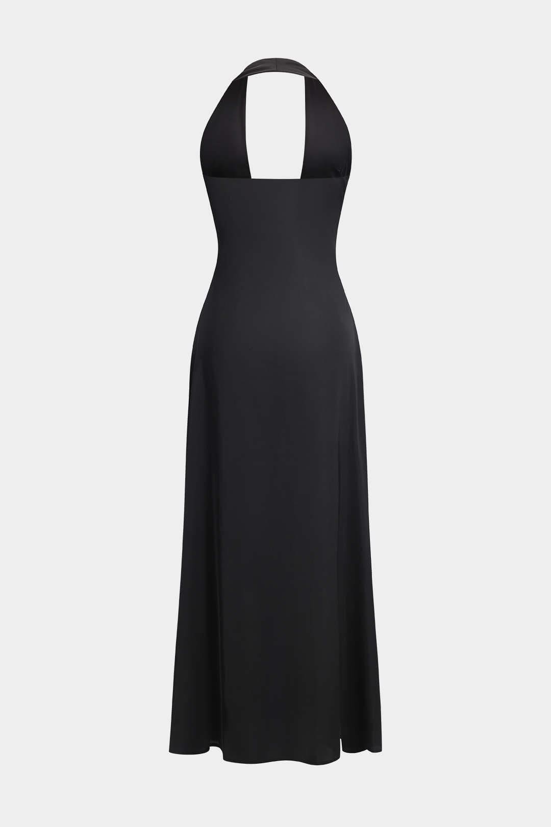 Damen Maxikleid Elegantes Halterneck