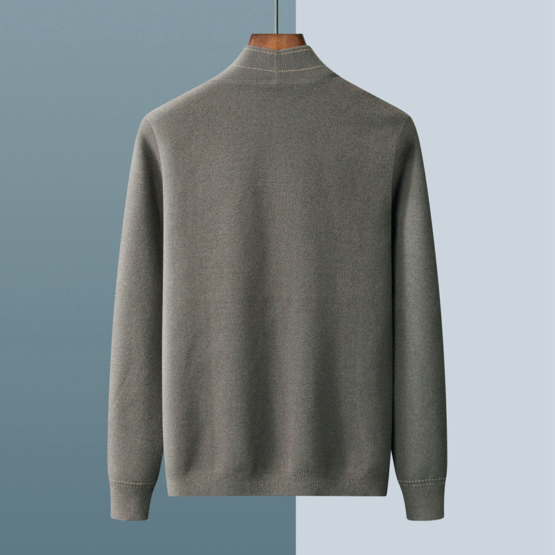 Herren Cardigan Offene Front Strukturiert Komfortabel Beige