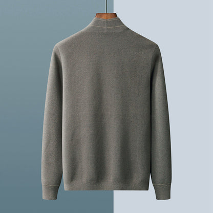 Herren Cardigan Offene Front Strukturiert Komfortabel Beige