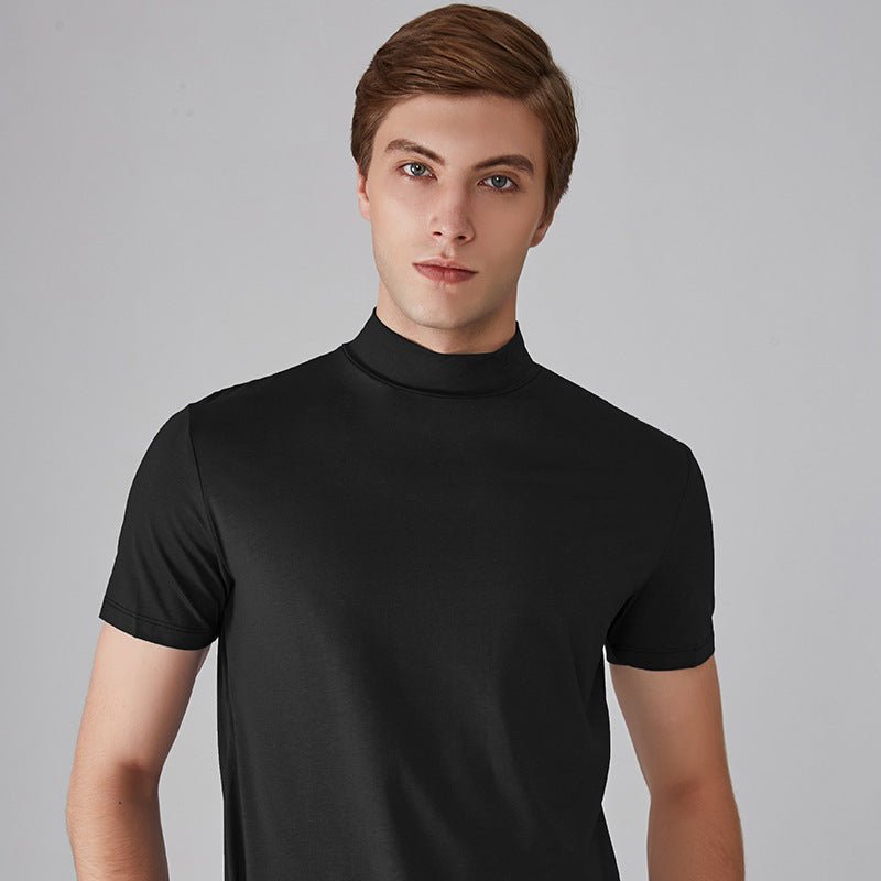 Herren Rollkragen T-Shirt Kurzarm Einfarbig - Norvielle