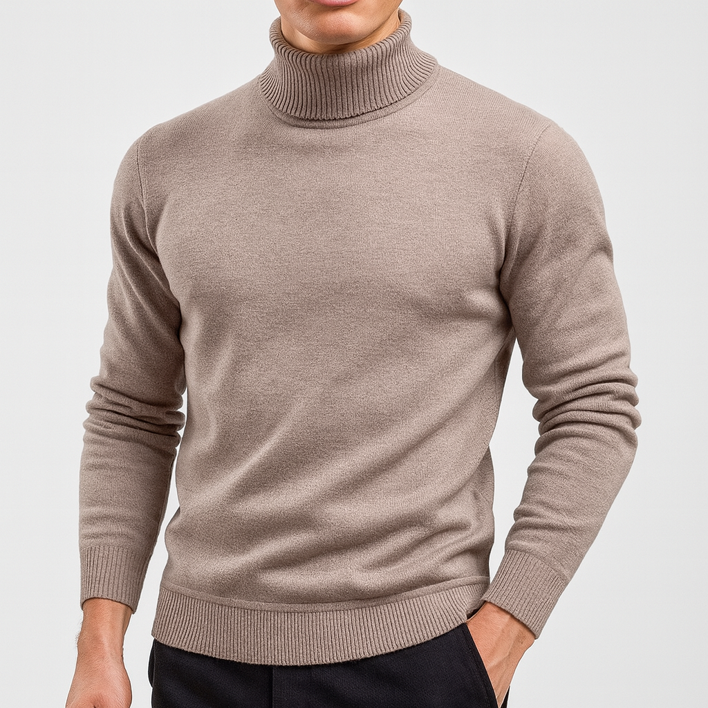 Herren Rollkragenpullover Einfarbig - Norvielle
