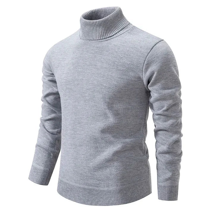 Rollkragenpullover | Feinstrick | Rollkragen | Strickpullover | Herrenpulli-Grau-S-Chaps Herrenmode