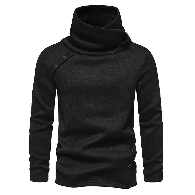 Rollkragenpullover – Langärmliger Pullover mit hohem Kragen für Herren-Schwarz-XS-Chaps Herrenmode