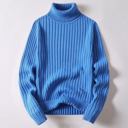 Rollkragenpullover | Rippstrick | Rollkragen | Strickpullover | Herrenpullover-Blau-M-Chaps Herrenmode