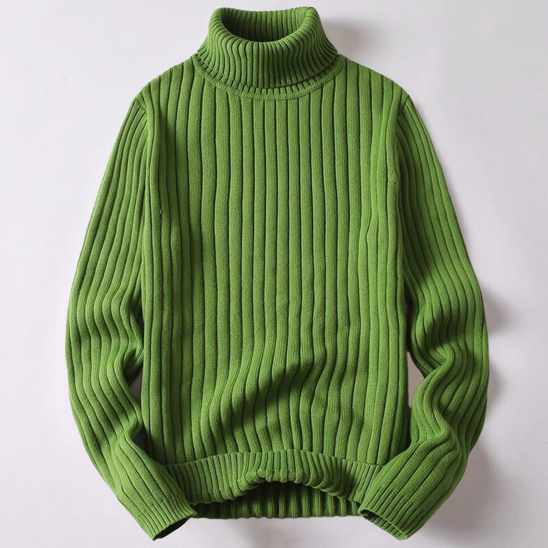 Rollkragenpullover | Rippstrick | Rollkragen | Strickpullover | Herrenpullover-Grün-M-Chaps Herrenmode