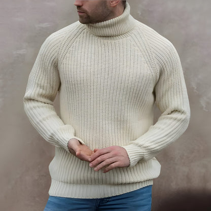 Herren Rollkragenpullover Rippstrick Grau - Norvielle