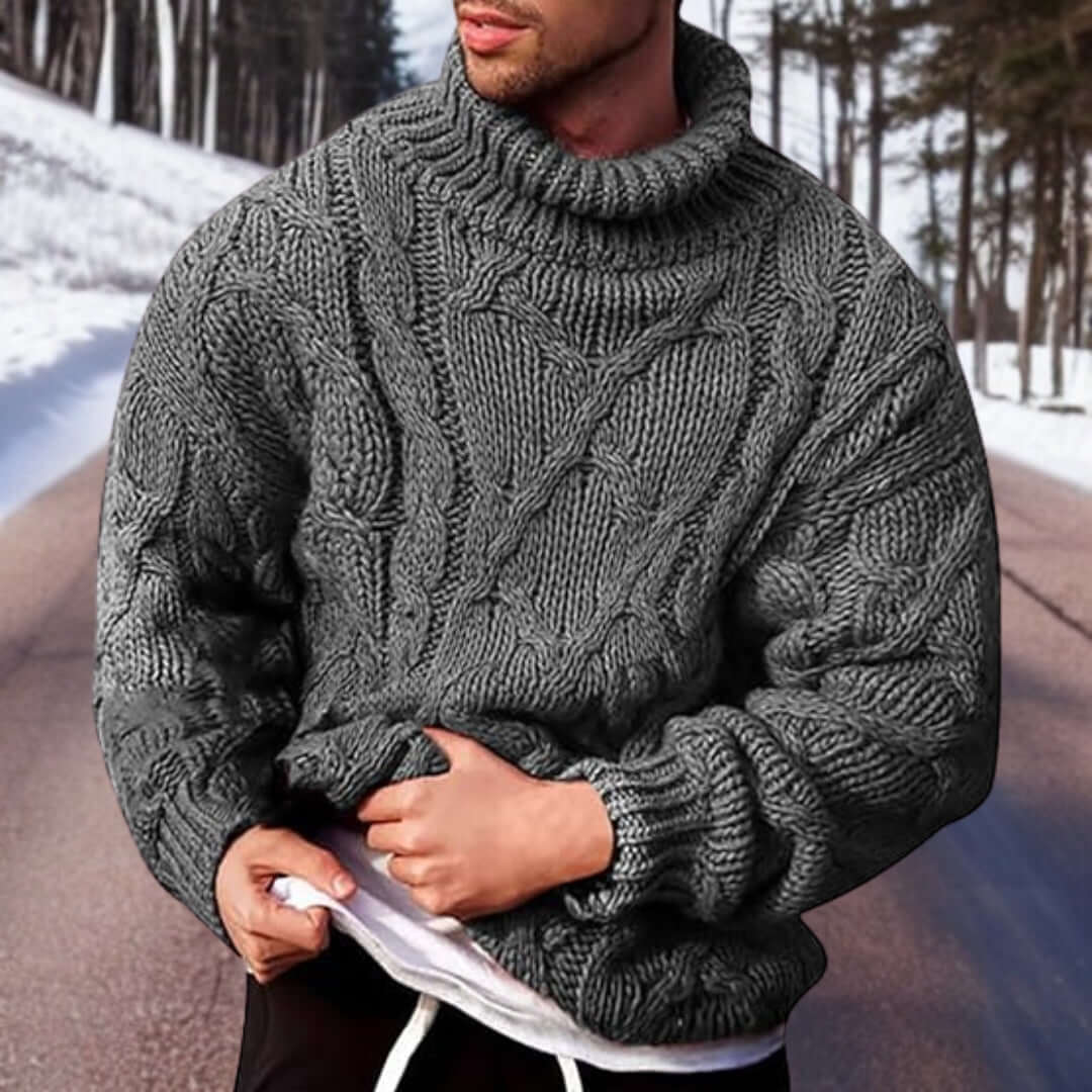 Herren Rollkragenpullover Chunky Strickpullover - Norvielle