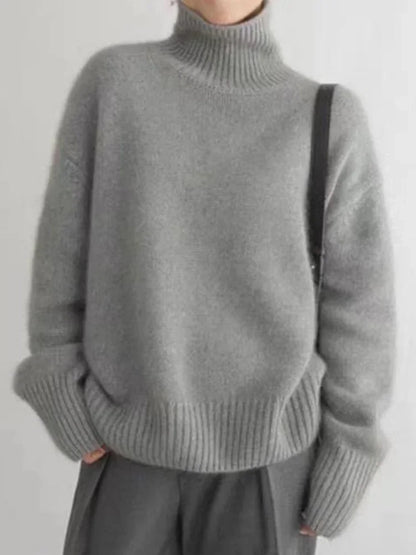 Damen Rollkragenpullover Weich Warm