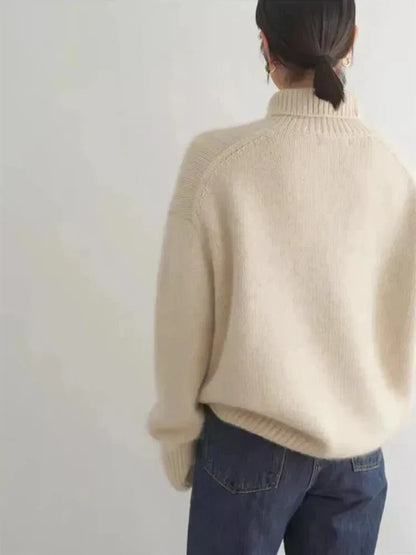 Damen Rollkragenpullover Weich Warm