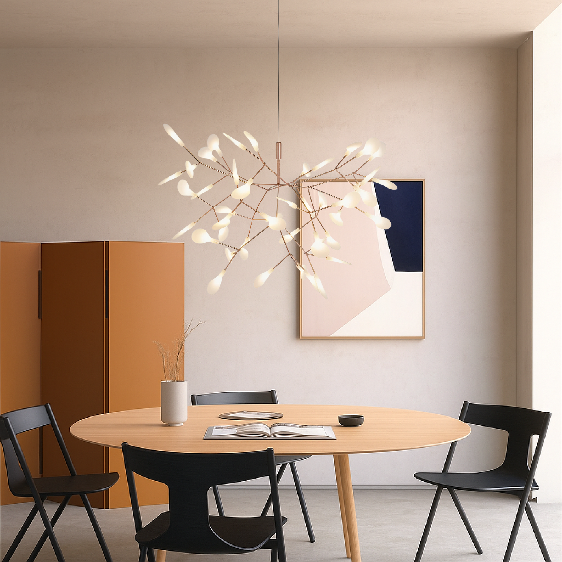 Roségold Pendelleuchte Feuerfliegen Design - Norvielle