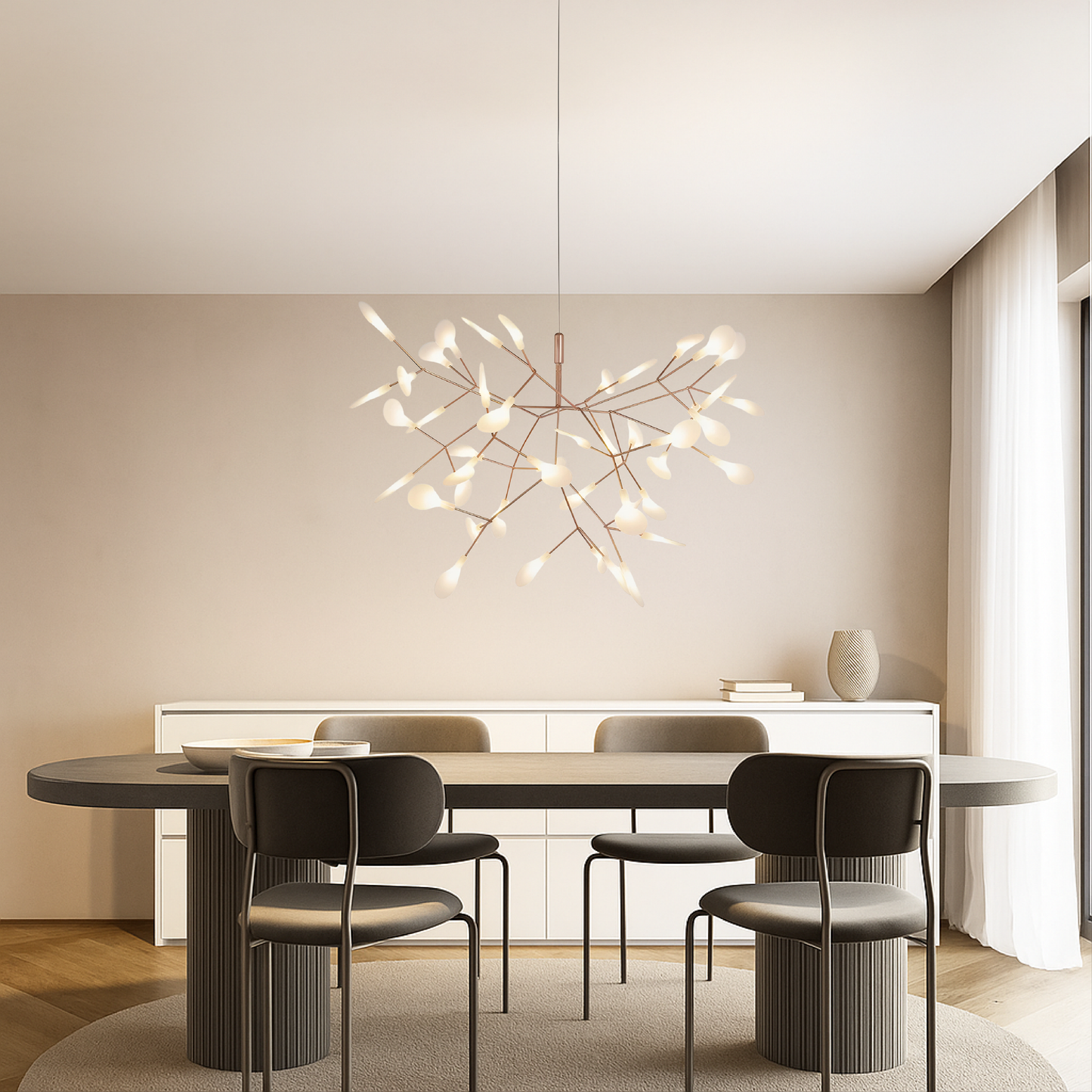Roségold Pendelleuchte Feuerfliegen Design