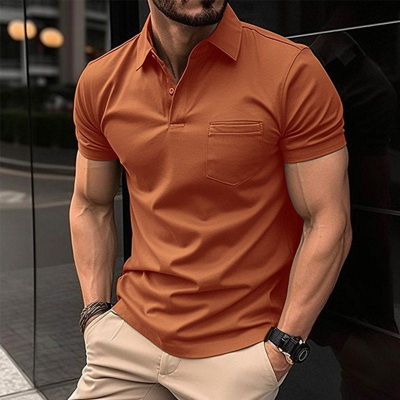 Herren Polo Klassisch Baumwolle Weiß