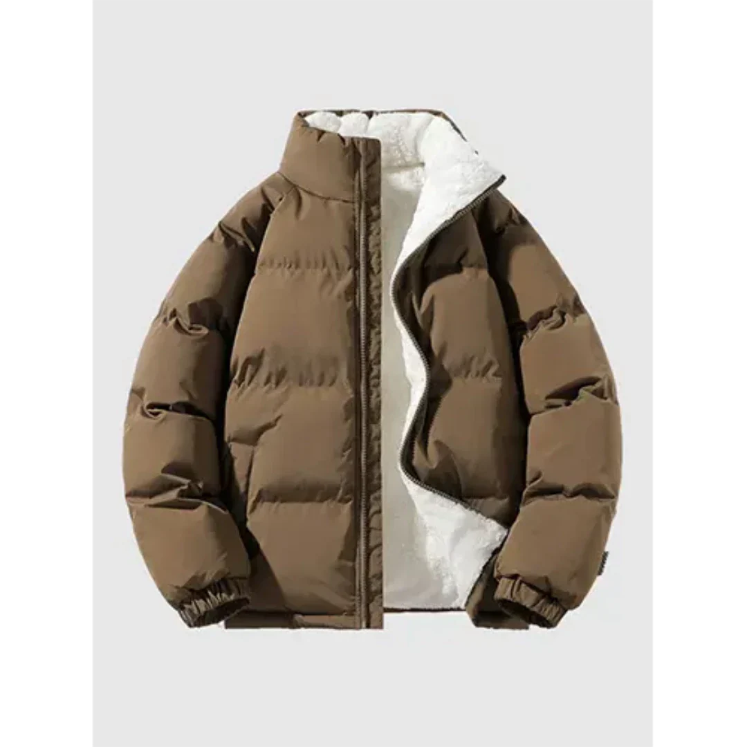 Herren Winterjacke Stehkragen Fleecefutter