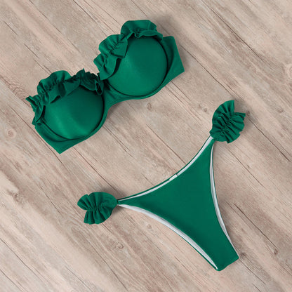Damen Push-Up Bikini Rüschen