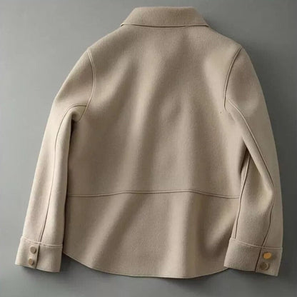 Damen Daunenjacke Knopfverschluss Kompakt Winterform