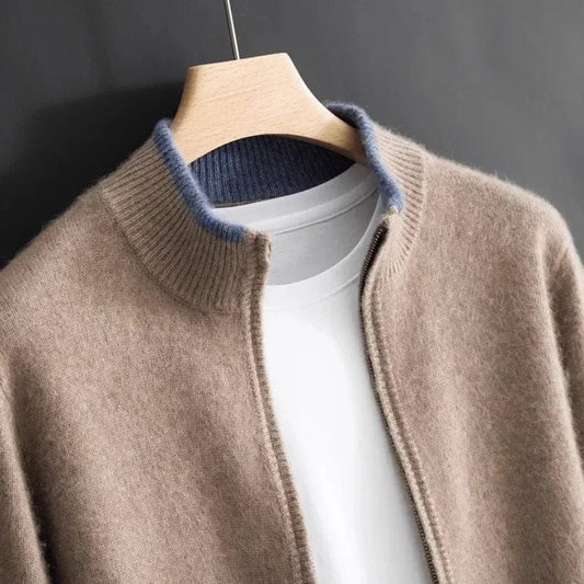 Herren Strickjacke Reißverschluss Bequem Grau - Norvielle