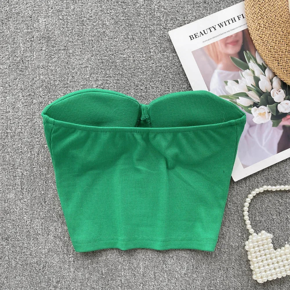 Damen Bustier- Rippstruktur Geformte Cups