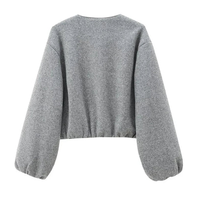 Damen Locker geschnittene Jacke Reißverschluss Vorne