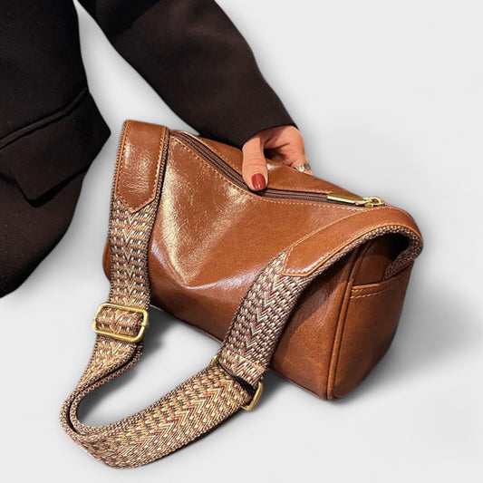 Anke Damen Schultertasche Alltag Leder Schwarz - Norvielle