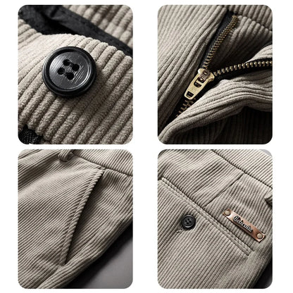 Elmsley Herren Cordhose Slim Fit Fleece