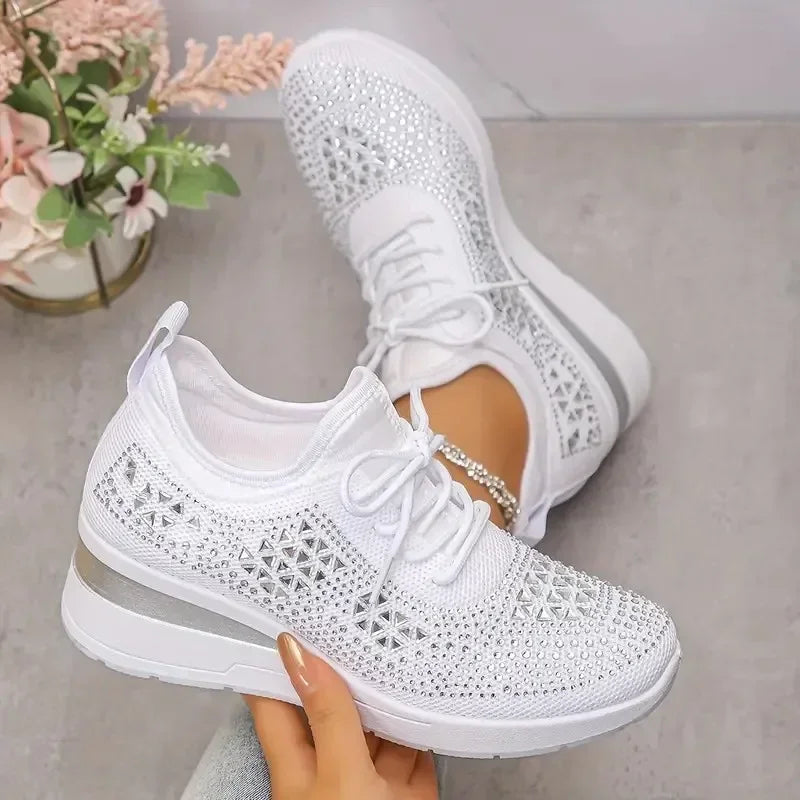 Damen Orthopädische Sneaker Strass Schnürung - Norvielle