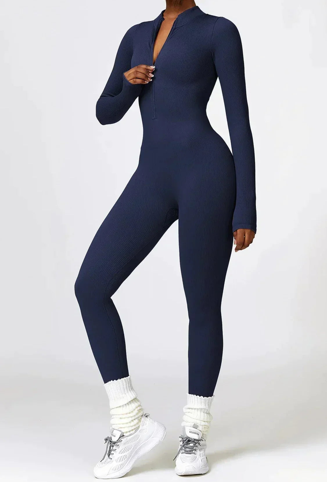 Damen Aktiv Jumpsuit Stretch Seamless Schwarz - Norvielle