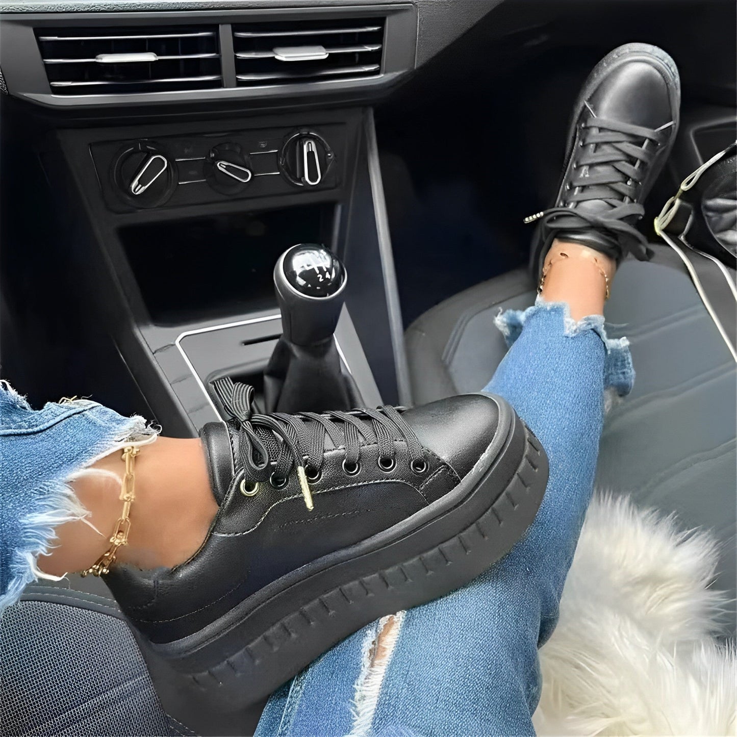 Norvielle Damen Bequeme Dicke Laufschuhe