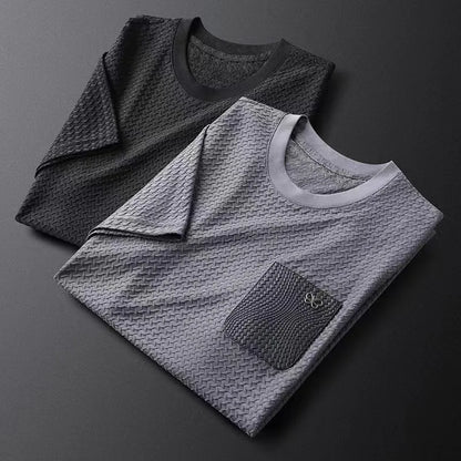 Kurzärmeliges T-Shirt Rundhals mit Brusttasche