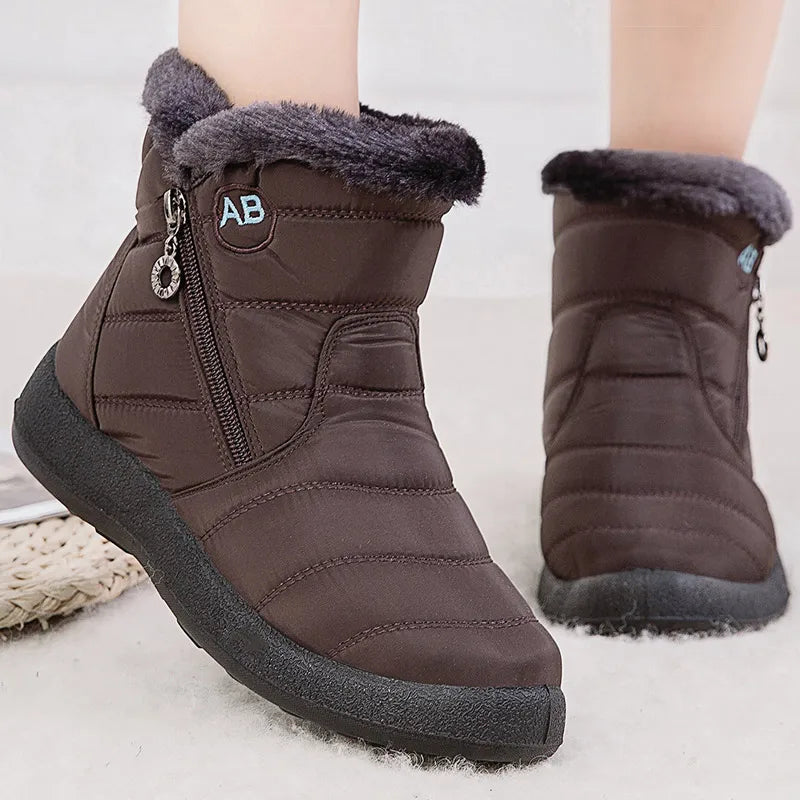 Damen Schneestiefel Mid-Calf Wasserabweisend Kunstfell gefüttert - Norvielle
