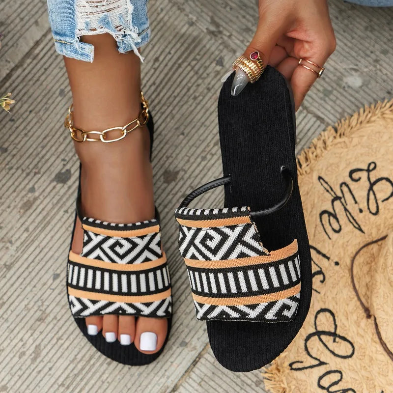 Damen Sandalen Doppelriemen Boho Stil Leder