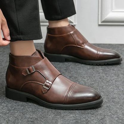 Herren Stiefel Geschlossene Form Doppelte Schnallen Schwarz - Norvielle