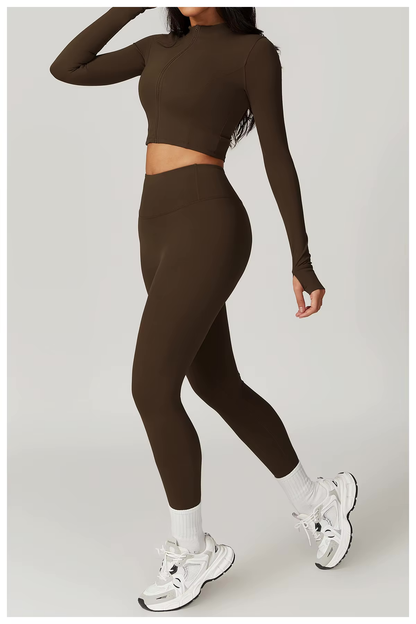 Damen Sportset 3-teilig Weste Oberteil Hose