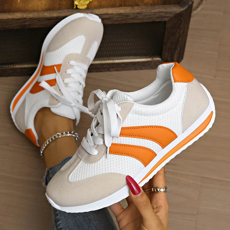 Damen Sneaker Schnürung Atmungsaktives Mesh