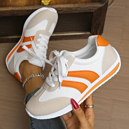 Damen Sneaker Schnürung Atmungsaktives Mesh