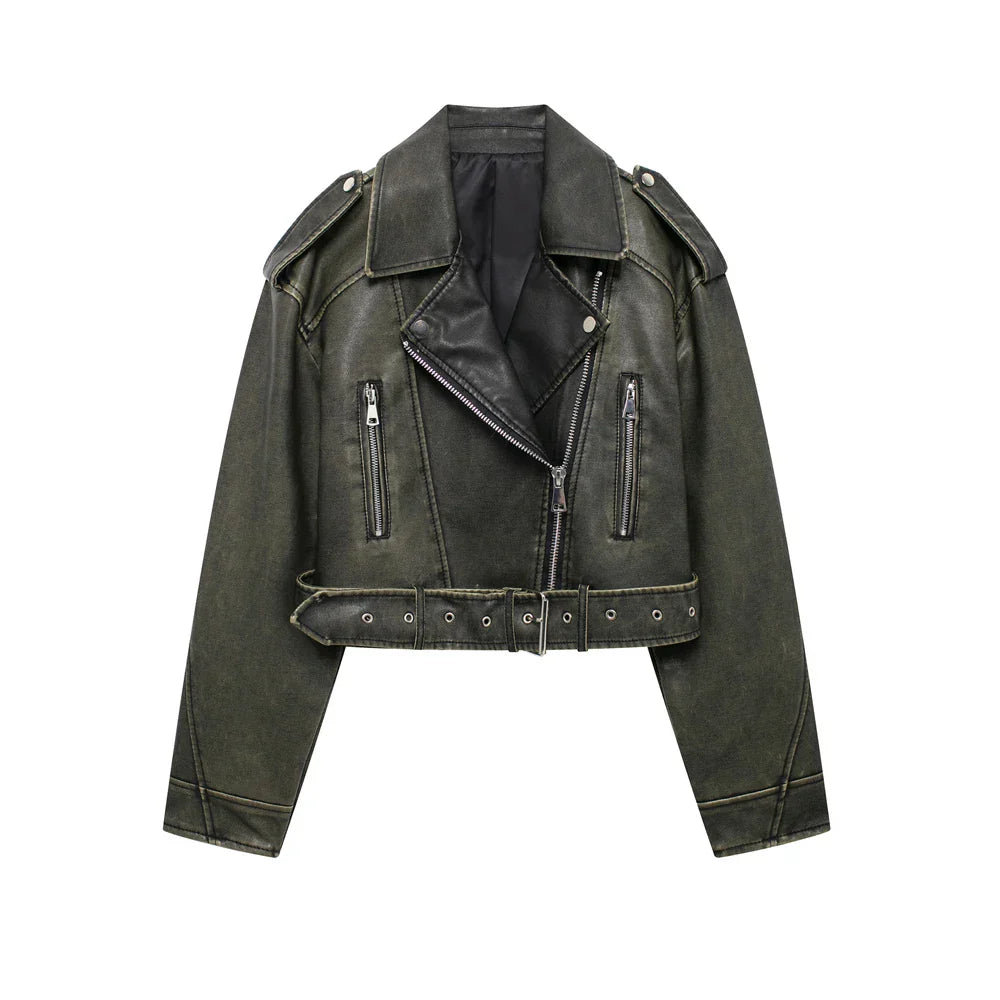 Moto Luxe Jacket Damen vegan lederjacke biker schwarz

