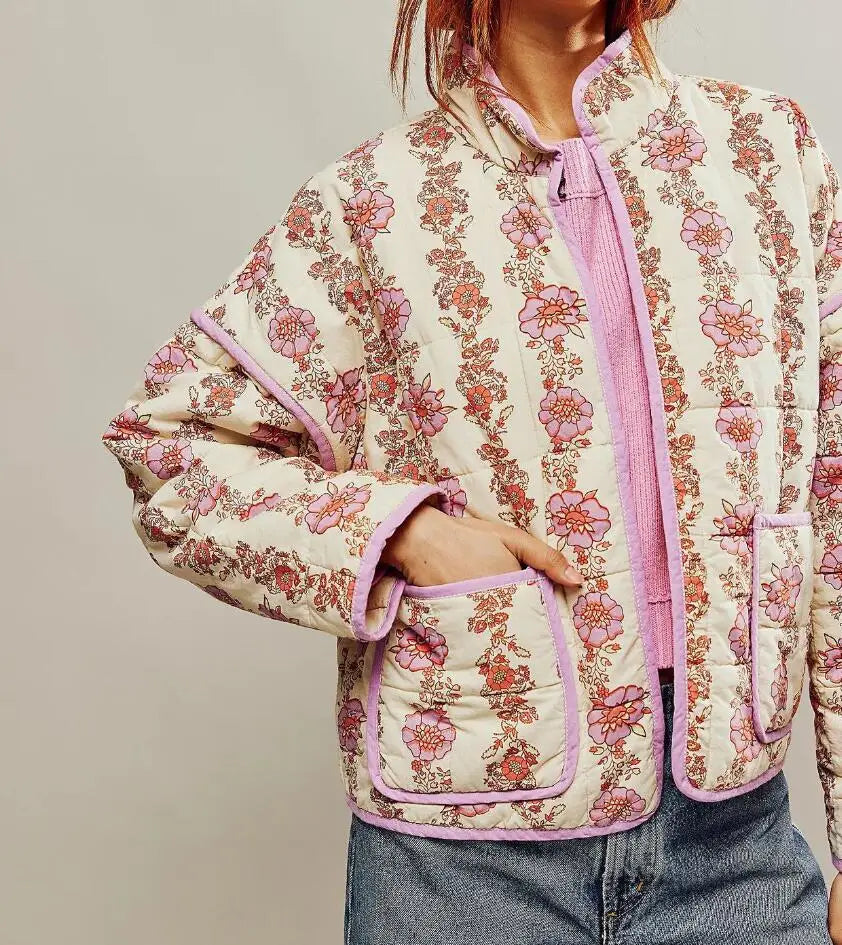 Damen Übergangsjacke mit Print und Steppung - Norvielle