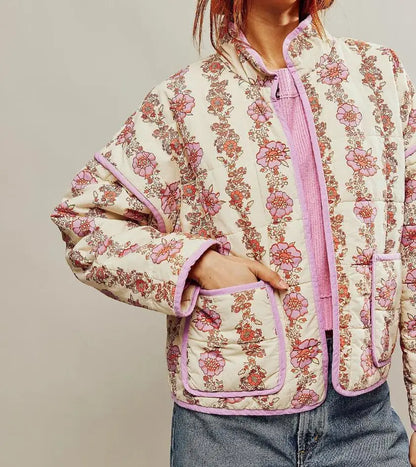 Damen Übergangsjacke mit Print und Steppung - Norvielle