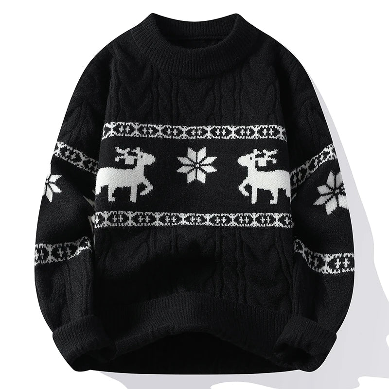 Damen Weihnachtspullover Rentiermotiv Bequem
