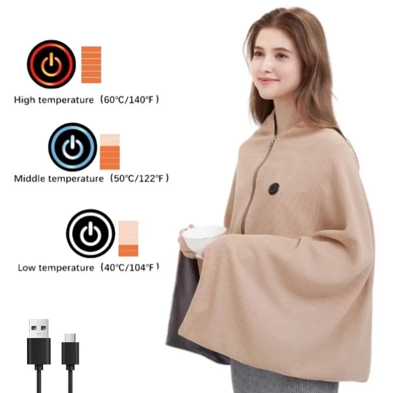USB-Heizdecke Tragbar 150x85cm 3 Temperaturstufen Waschbar