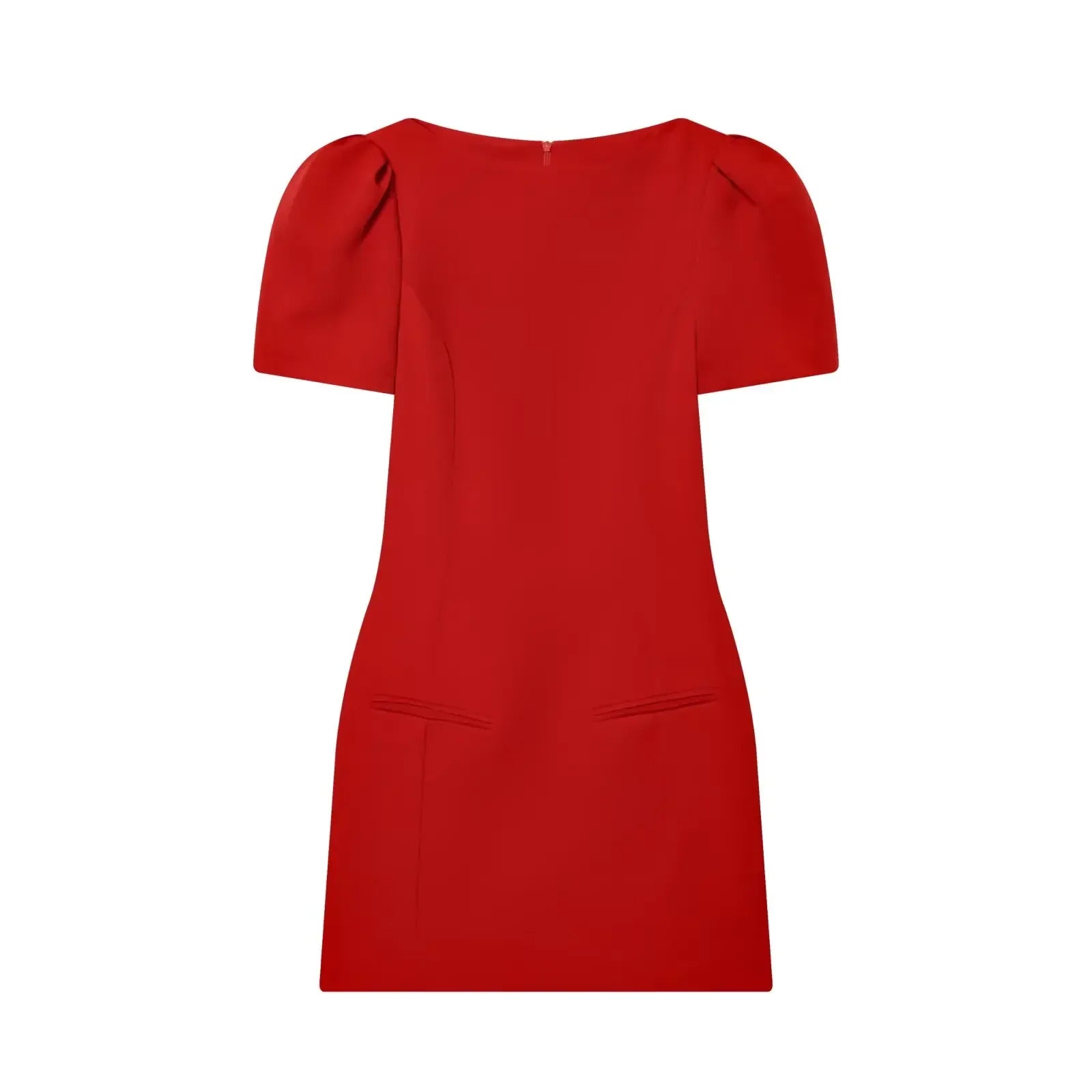 Rotes Mini Kleid mit Puffärmeln – Streetstyle Look mit High Heels