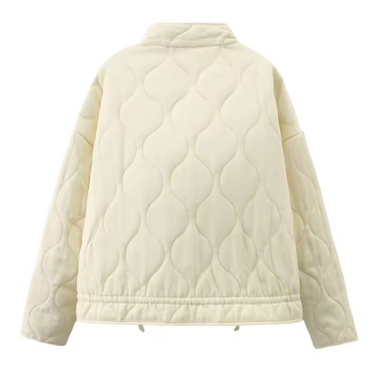 Damen Winterjacke Kuschelig Übergangsjacke mit Taschen