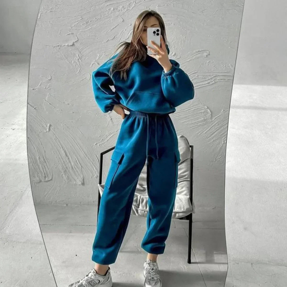 Damen Hoodie Jogginghose Set Locker Passform - Norvielle