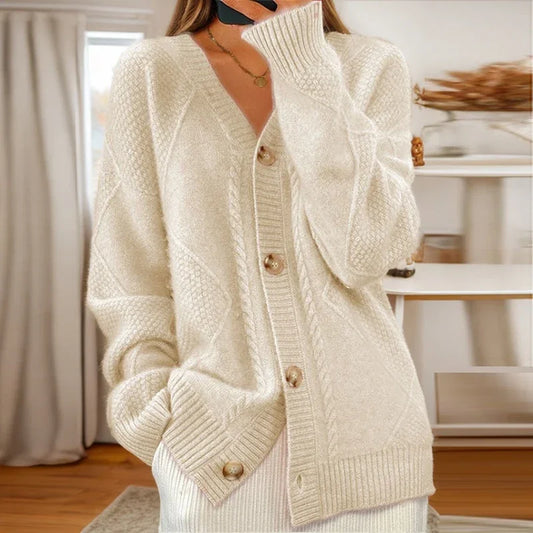 Éloise Damen Kabelmuster Cardigan - Norvielle
